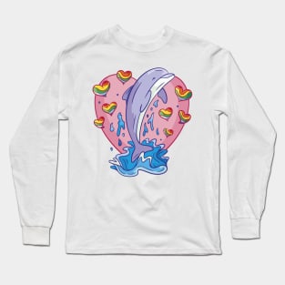 Dolphin Heart Shirt Long Sleeve T-Shirt